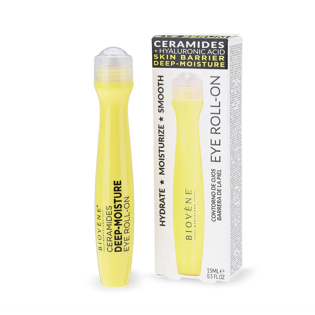Серамиди хидратиращ ролер за околоочието с хиалуронова киселина 15 мл  Biovène Barcelona - Nutra Best Bulgaria