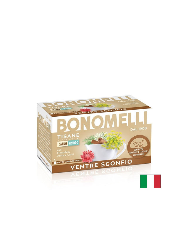 Билков чай против газове и подут корем - За плосък корем и ежедневен комфорт, 16 пакетчета  Bonomelli - Nutra Best Bulgaria