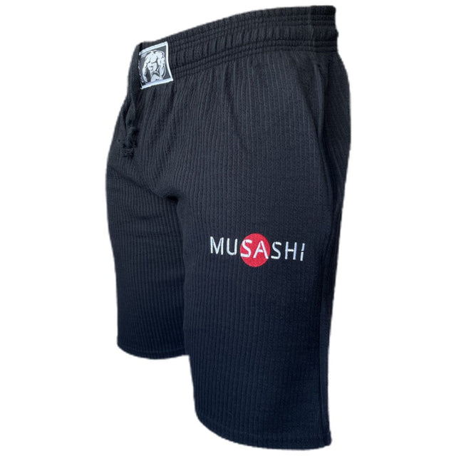 Спортни къси панталони - Черни райе / Training Shorts - Black - Nutra Best Bulgaria