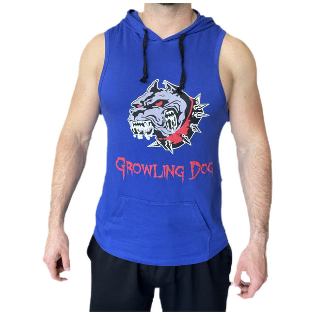 Потник Growling Dog с качулка - Син / Tank Top Growling Dog with Hoodie - Blue - Nutra Best Bulgaria