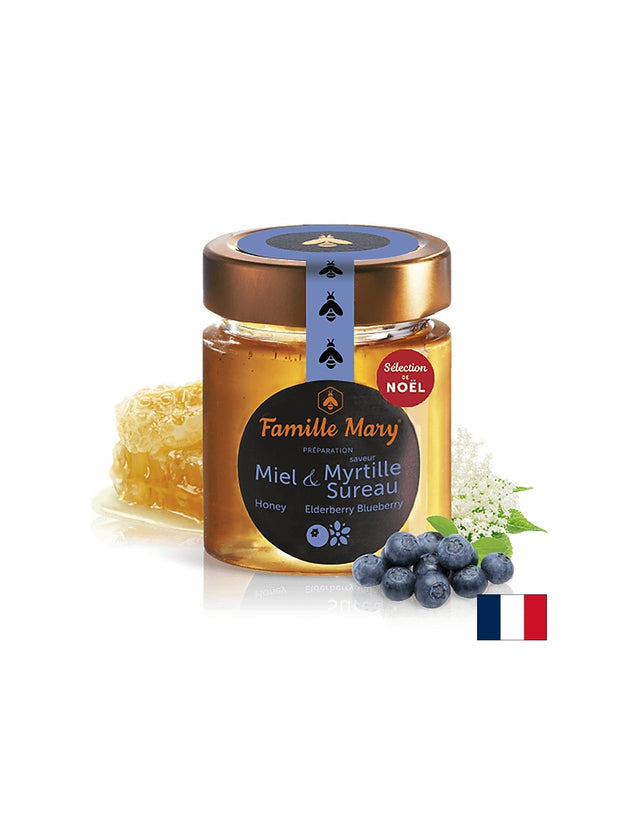 Акациев пчелен мед с аромат на боровинки и черен бъз, 170 g  Famille Mary - Nutra Best Bulgaria