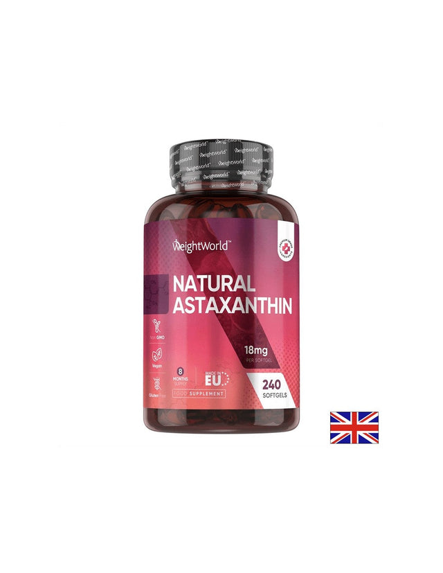 За зрението Астаксантин 18 mg (от микроводорасли) - Astaxanthin 240 капсули  WeightWorld - Nutra Best Bulgaria