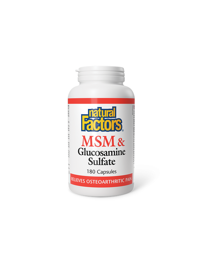 Стави и кости - МСМ + Глюкозамин Сулфат, 180 капсули Natural Factors  Natural Factors - Nutra Best Bulgaria