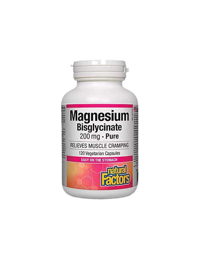 Magnesium Bisglycinate Pure/ Магнезий (бисглицинат) 200 mg х 120 капсули Natural Factors - Nutra Best Bulgaria