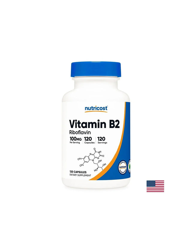 Клетъчна енергия и тонус - Витамин В2 (рибофлавин), 100 mg х 120 капсули - Nutra Best
