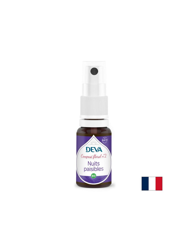 Спокойни нощи, флорални есенции по метода на Бах №2, спрей 15 ml  DEVA - Nutra Best Bulgaria