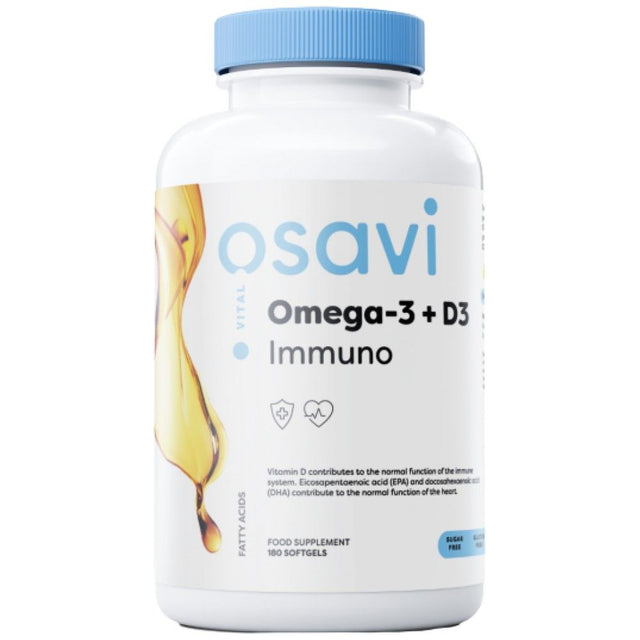 Omega-3 + D3 Immuno - 180 Гел капсули - Nutra Best Bulgaria