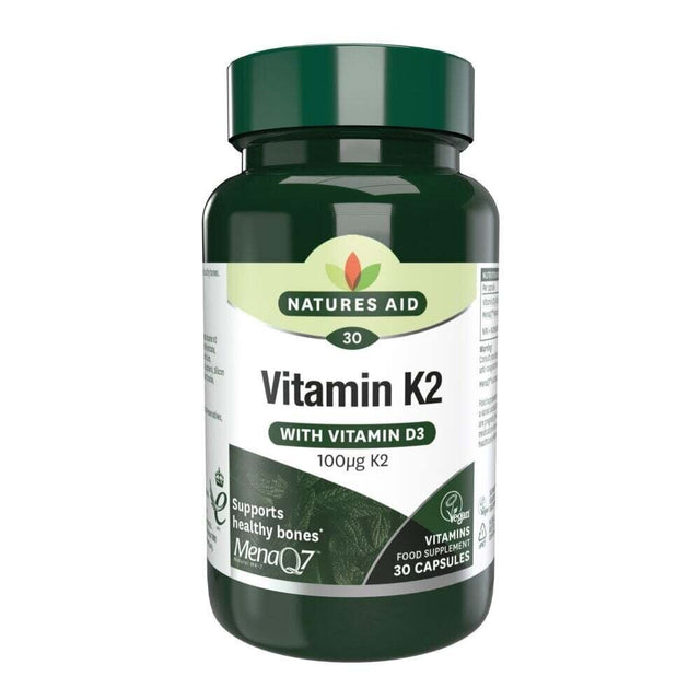 Натурален Витамин К2 + D3 (Vitamin K2 + D3) 100mcg 30 капсули NaturesAid  Natures Aid - Nutra Best Bulgaria