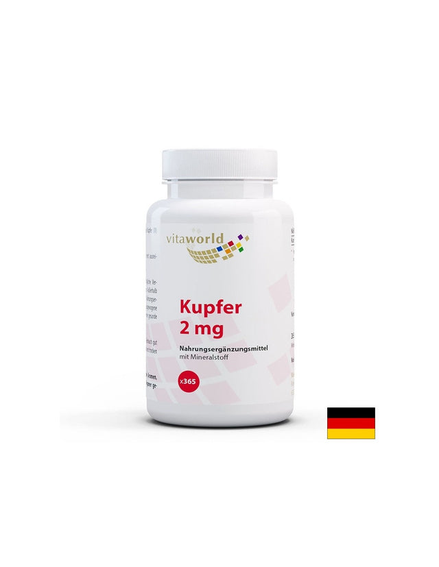 Антиоксидант - Мед (меден глюконат), 2 mg x 365 таблетки  Vita World - Nutra Best Bulgaria