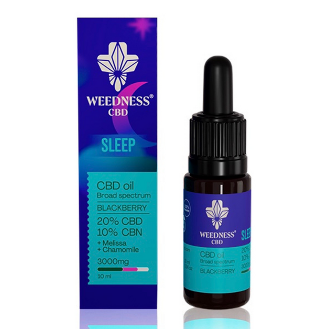 Сън СБД масло 20% + СБН 10% Широк спектър |Къпина (10ml)  Weedness - Nutra Best Bulgaria