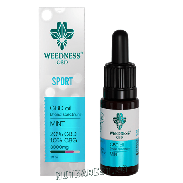 Спорт СБД масло 20% + CBG 10% широк спектър|Мента (10ml)  Weedness СБД  Weedness - Nutra Best Bulgaria
