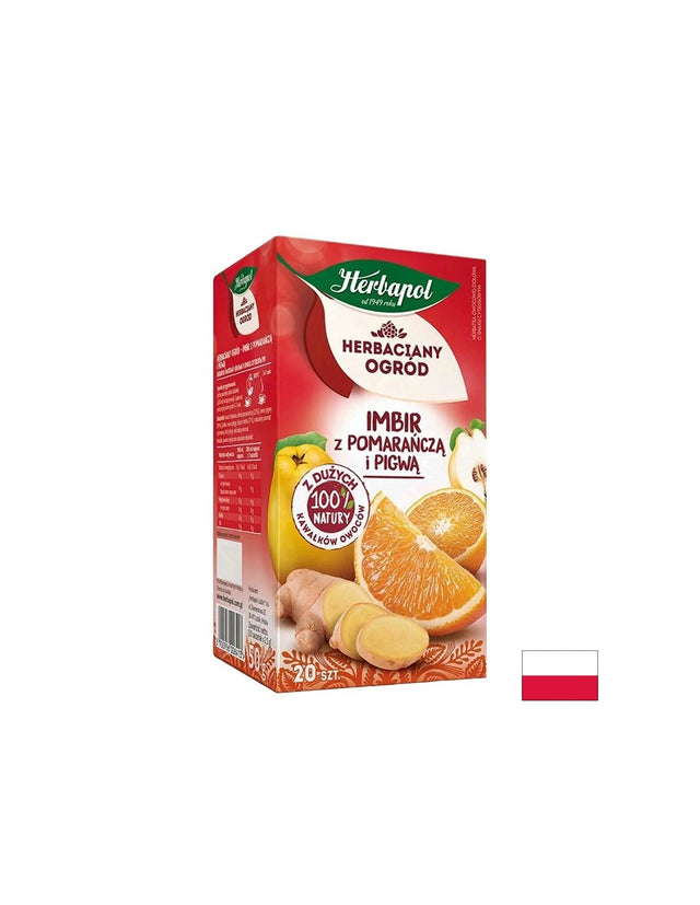 Чай Джинджифил, Портокал и Дюля, 20 филтърни пакетчета  Herbapol - Nutra Best Bulgaria