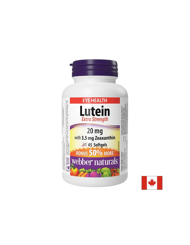 Очно здраве - Лутеин 20 mg + Зеаксантин 3.5 mg, 45 софтгел капсули  Webber Naturals - Nutra Best Bulgaria