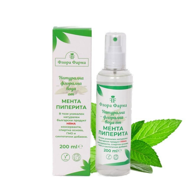 Натурална флорална вода от мента пиперита – 200 мл FLORA PHARMA  Флора Фарма - Nutra Best Bulgaria