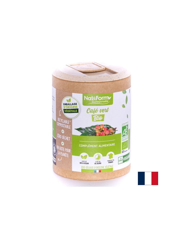 Контрол на теглото - Зелено кафе Био, 200 капсули  Nat&Form - Nutra Best Bulgaria