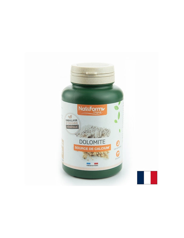 Кости и мускули - Доломит (калциево-магнезиев карбонат), 200 капсули  Nat&Form - Nutra Best Bulgaria