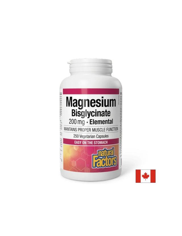 Магнезий бисглицинат 200 mg, 250 V капсули Magnesium Bisglycinate Pure Natural Factors  Natural Factors - Nutra Best Bulgaria