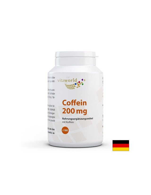 Енергия и метаболизъм - Кофеин, 200 mg x 180 таблетки  Vita World - Nutra Best Bulgaria
