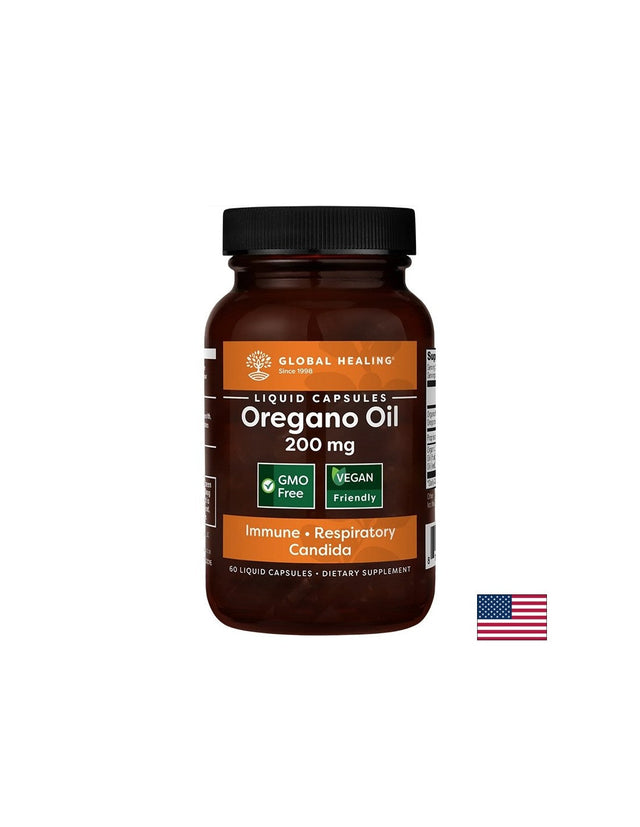 Храносмилателна, имунна и дихателна системи - Риган масло, 200 mg x 60 капсули  Global Healing - Nutra Best Bulgaria