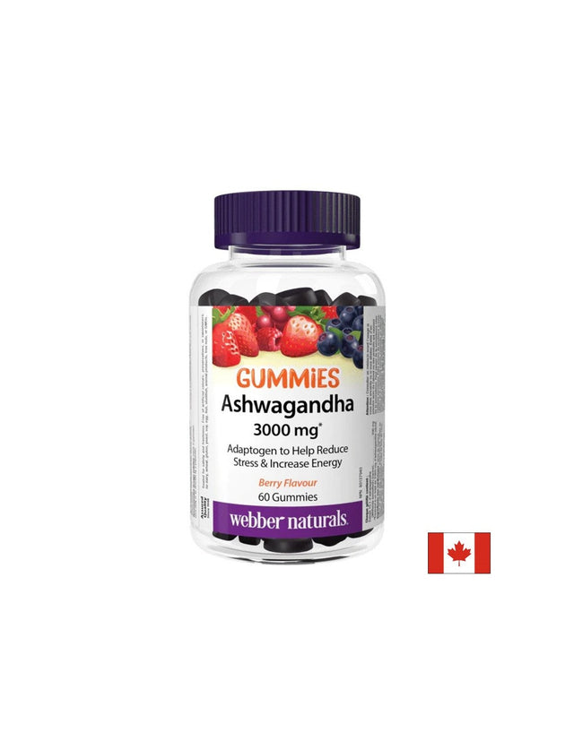 Ашваганда Гъми 200 mg x 60 желирани таблетки, с вкус на горски плодове  Webber Naturals - Nutra Best Bulgaria