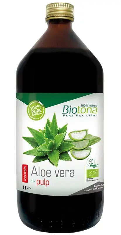 Био сок Алое вера с парченца, 1000 мл., Biotona Aloe Vera Pulp - Nutra Best Bulgaria