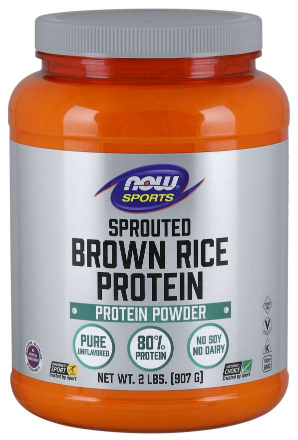 NOW Sports - Rice Protein Brown Sprouted - UnВариантed - 2 lb - Nutra Best Bulgaria