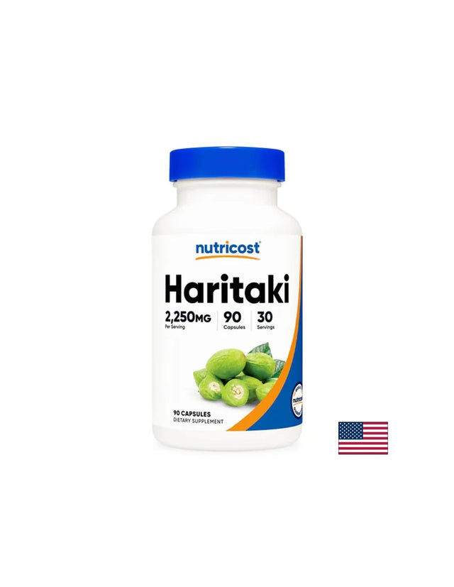Харитаки – При подуване и запек, 2250 mg, 90 капсули  Nutricost - Nutra Best Bulgaria