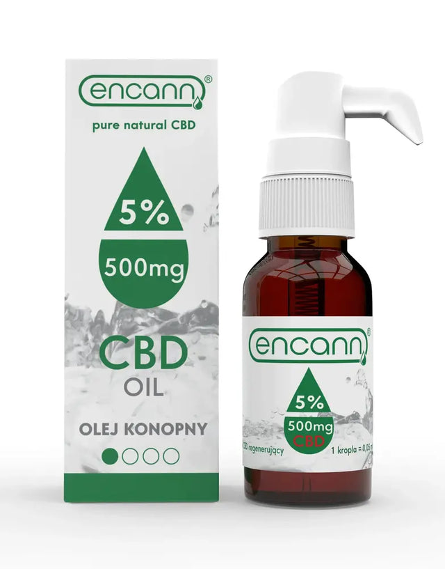 Регенериращо масло СБД 5% 500 мг в 10 мл опаковка Encann Green - Nutra Best Bulgaria