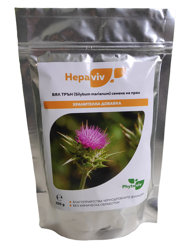 За здрав Черен Дроб / Бял Трън на прах 250 г (силимарин) - Hepaviv  Hepaviv - Nutra Best Bulgaria