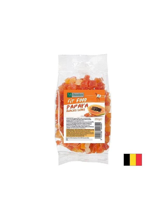 Сушен плод от папая на кубчета, 250 g  Damhert - Nutra Best Bulgaria