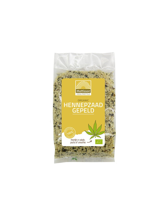 Конопено семе (белено) Био, 250 g Mattisson Healthstyle  Mattisson Healthstyle - Nutra Best Bulgaria