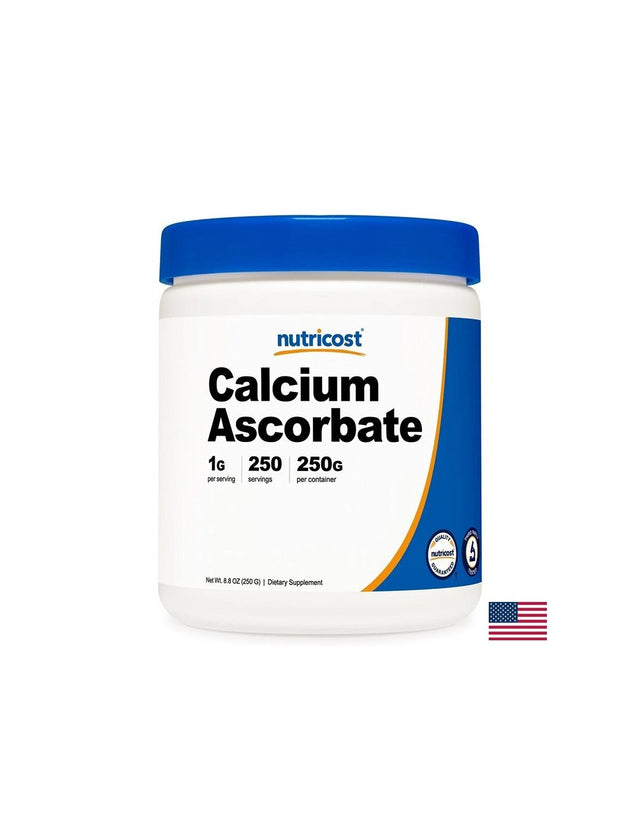 Здрави кости -  Калциев аскорбат, прах 250 g  Nutricost - Nutra Best Bulgaria