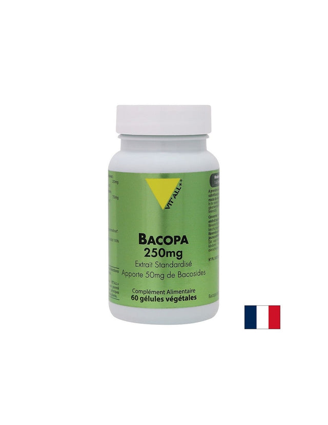 Мозъчна функция и стрес контрол - Бакопа мониери (брахми), 250 mg х 60 капсули  Vit'all Plus - Nutra Best Bulgaria
