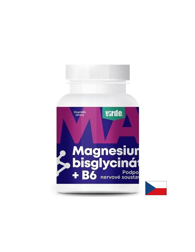 Магнезий (бисглицинат) 250 mg + Витамин B6 – Здрава мускулна функция и сърдечно-съдова система, 90 капсули  Virde - Nutra Best Bulgaria