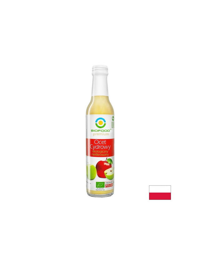 Ябълков оцет нефилтриран БИО – Храносмилане и метаболитен баланс, 250 ml  Biofood - Nutra Best Bulgaria
