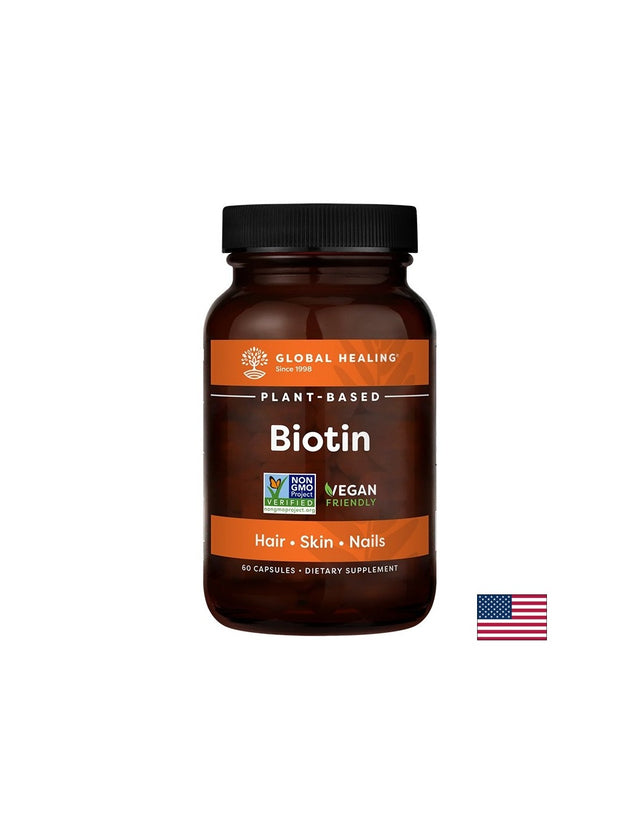 Коса, кожа, нокти - Биотин, 2500 µg x 60 капсули  Global Healing - Nutra Best Bulgaria