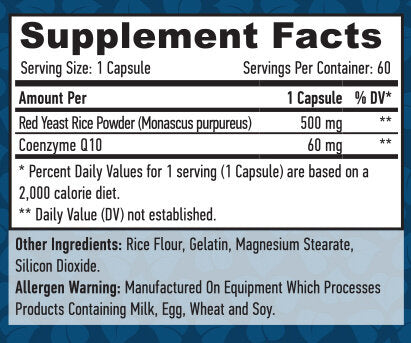 Co-Q10 60mg. & Red Yeast Rice 500mg. / 60caps. - Nutra Best