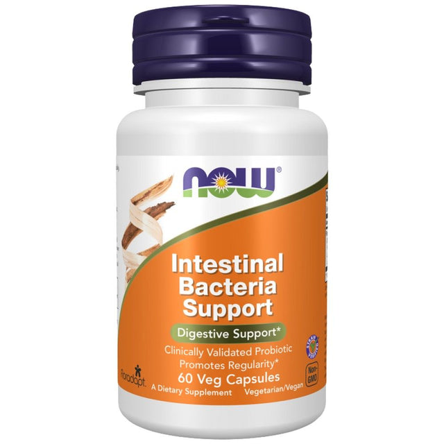 Intestinal Bacteria Support | with 3 Billion Active Cells - 60 капсули  NOW Foods - Nutra Best Bulgaria