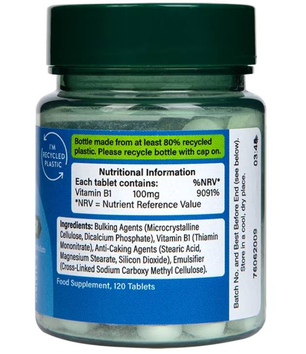Vitamin B1 | Thiamine 100 mg - 120 Таблетки - Nutra Best