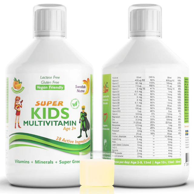 Супер Кидс детски мултивитамини (3-12 год.) - 500 мл - Nutra Best