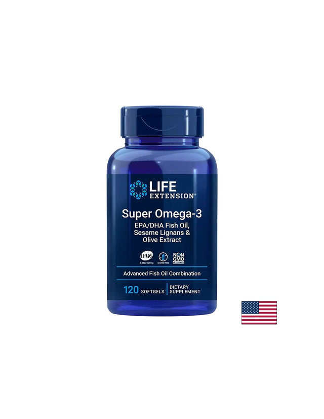 Супер Омега-3 (с лигнан от сусам и екстракт от маслина), 120 софтгел капсули  Life Extension - Nutra Best Bulgaria