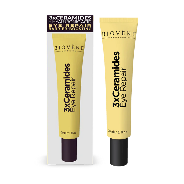 3Х Околоочен крем със серамиди за възстановяване и подхранване - 30 мл  Biovène Barcelona - Nutra Best Bulgaria
