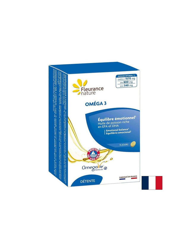 Сърдечно- съдова и мозъчна функция - Омега 3, 392.5 mg (EPA 200 mg/ DHA 100 mg) х 60 капсули  Fleurance Nature - Nutra Best Bulgaria