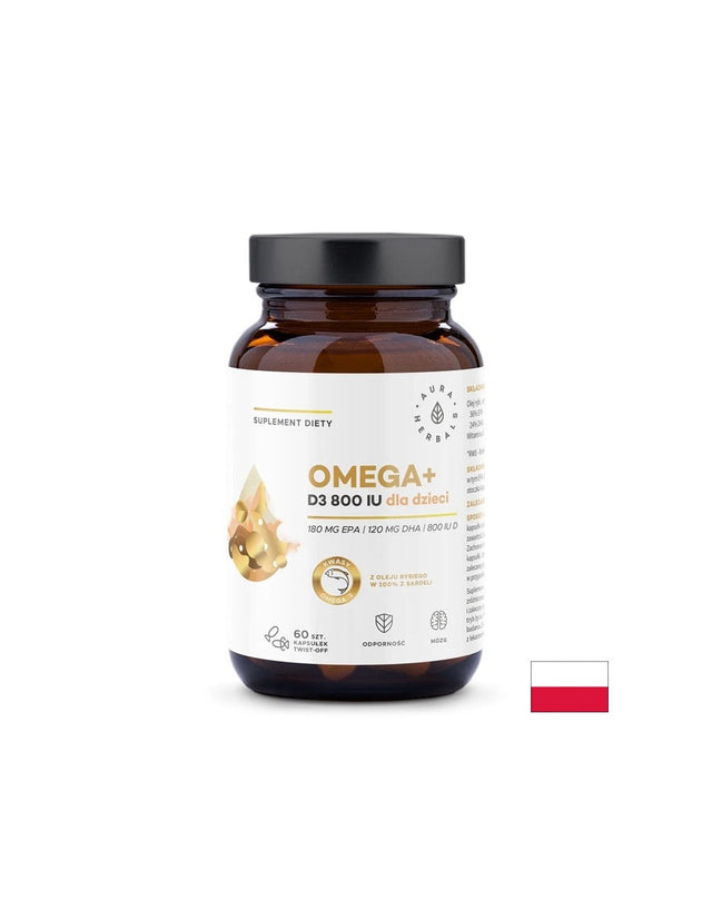 Грижа за мозъка и костите - Омега-3 500 mg + Витамин D3 800 IU, 60 капсули  Aura Herbals - Nutra Best Bulgaria