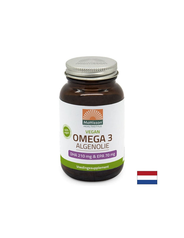 Веган Омега-3 от водорасли Algenolie DHA 210 mg/ EPA 70 mg, 60 капсули  Mattisson Healthstyle - Nutra Best Bulgaria