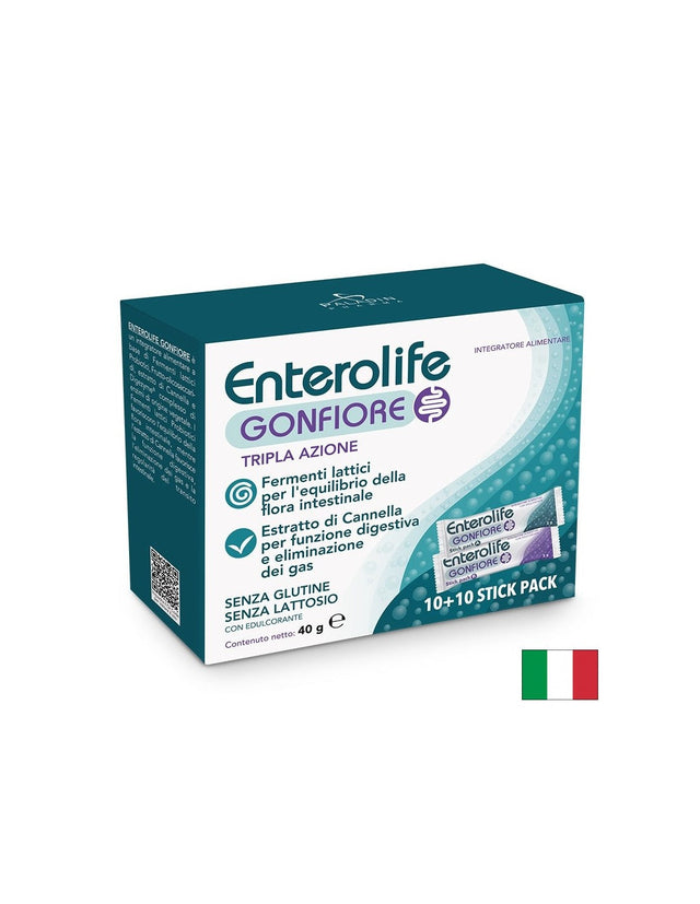 Пробиотици 3 млрд. CFU + Храносмилателни ензими (DigeZyme®) 50 mg и Канела 100 mg – Enterolife DUO, 10+10 сашета  Paladin Pharma - Nutra Best Bulgaria