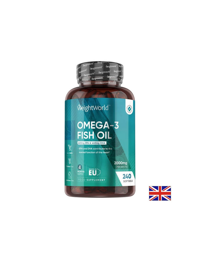 Омега-3 EPA – 660 mg / DHA – 440 mg - Рибено масло за сърцето, мозъка и зрението, 240 софтгел капсули за 4 месеца прием  WeightWorld - Nutra Best Bulgaria