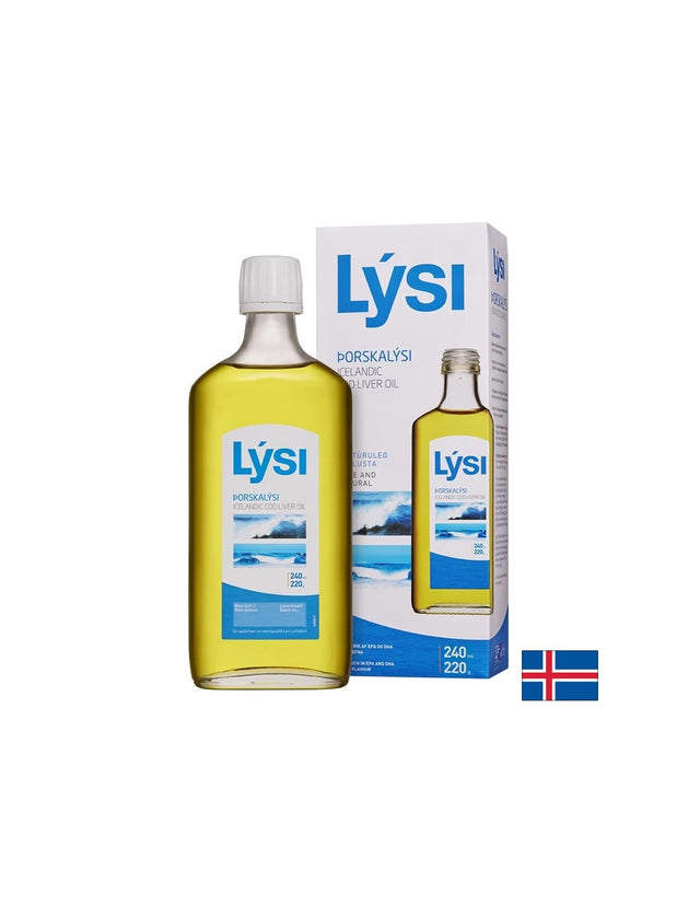 Омега-3 – масло от черен дроб на исландска риба треска - EPA – 690 mg, DHA – 920 mg (+ витамини А & D3), 2160 mg, 240 ml  Lysi - Nutra Best Bulgaria