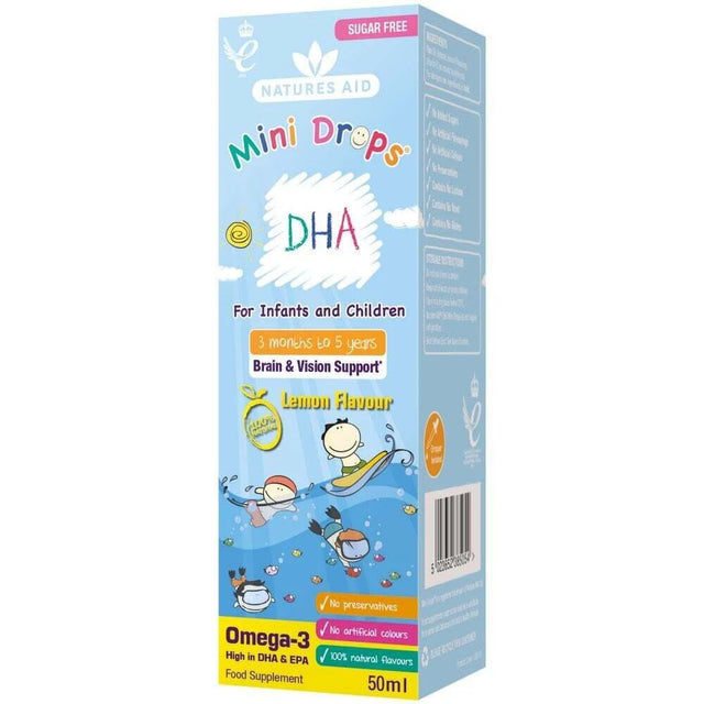 Омега 3 капки за деца (Kids Omega-3 Mini Drops) 50ml NaturesAid - Nutra Best