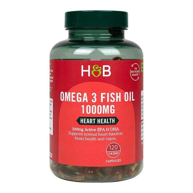 Омега-3 концентрирано рибено масло (Omega 3 Fish Oil) 1000mg 120 капсули, H&B  Holland & Barrett - Nutra Best Bulgaria